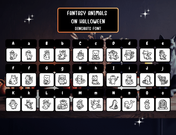 Fantasy Animals on Halloween Font - Preview 1