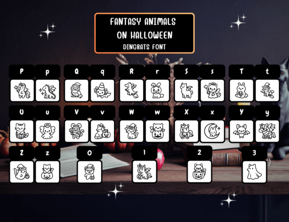 Fantasy Animals on Halloween Font - Preview 2