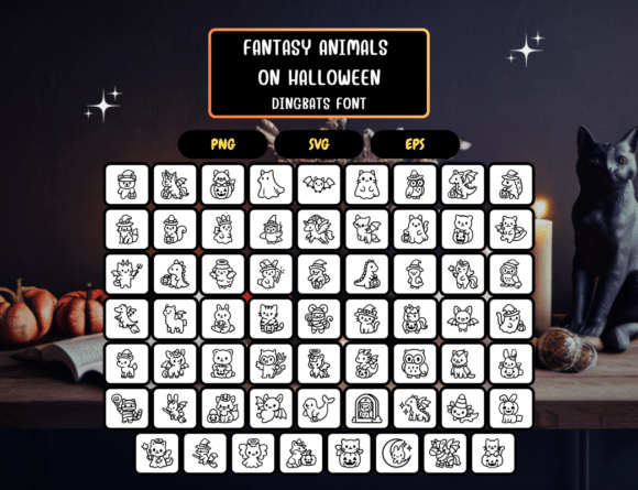 Fantasy Animals on Halloween Font - Preview 4