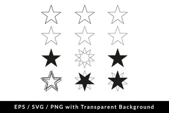 Festive Dotted Star Icon Set SVG EPS PNG