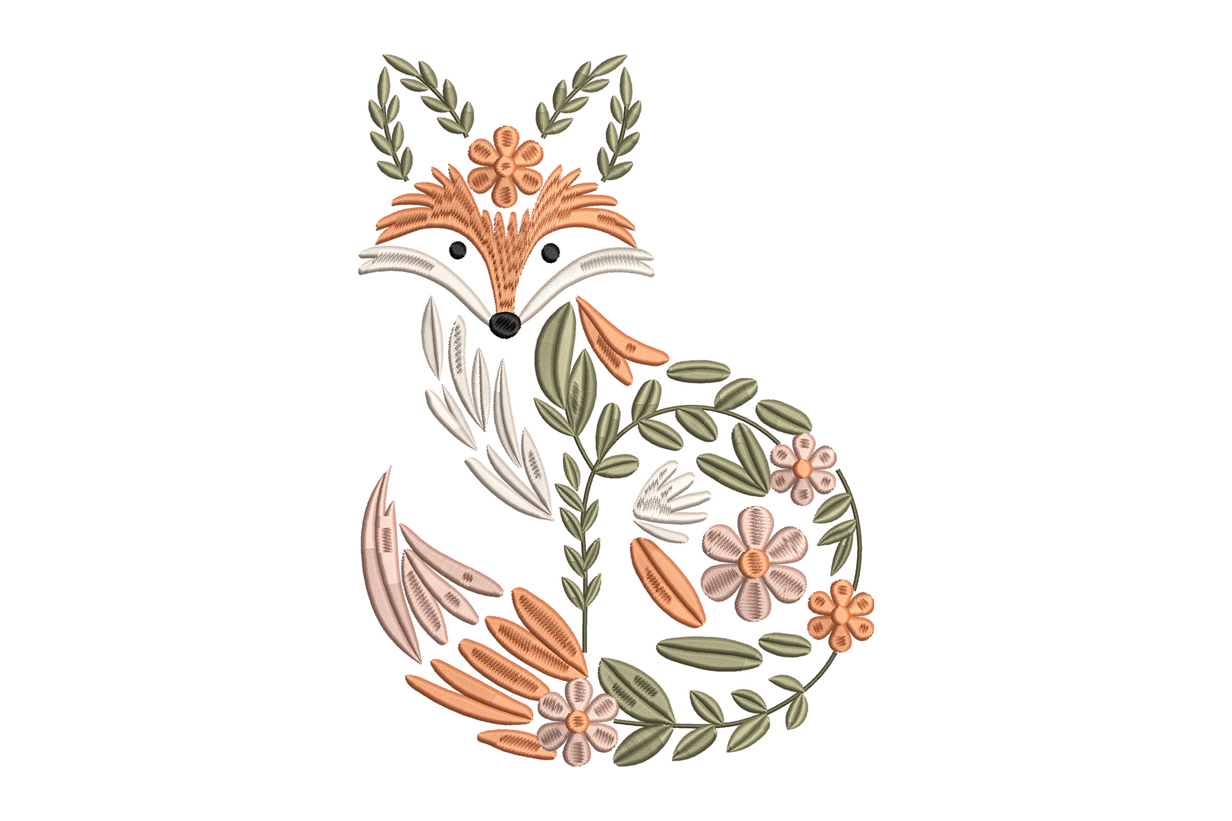 Floral Fox Embroidery