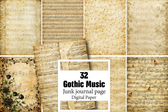 Gothic Music Junk Journal Pages