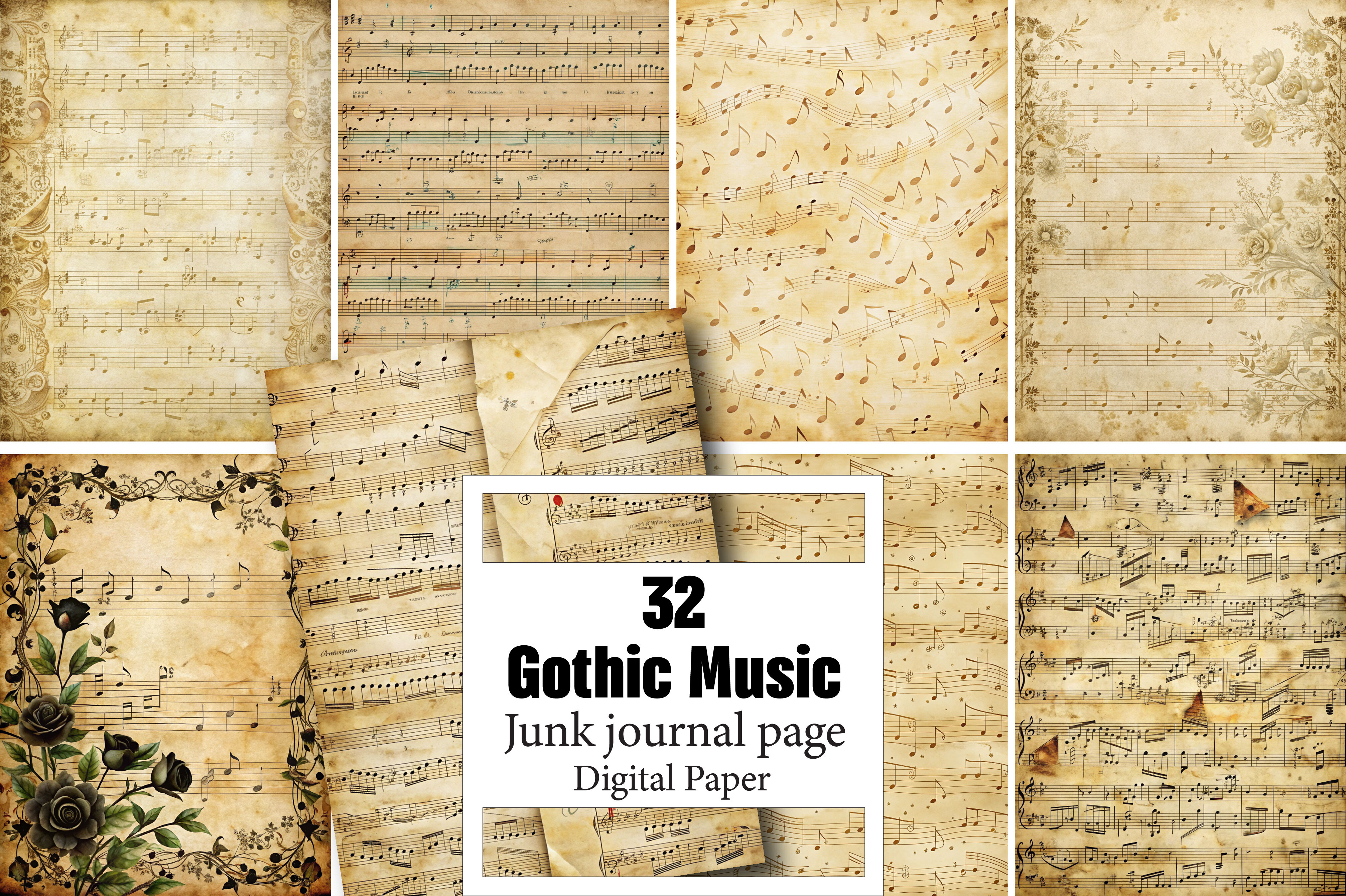 Gothic Music Junk Journal Pages