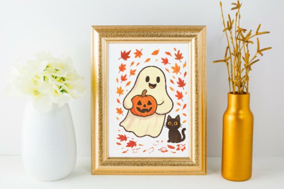 Halloween Cute Ghost & Pumpkin