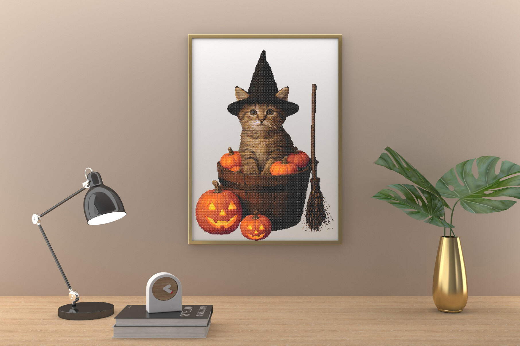 Halloween Pumpkin Pail Witch Kitty