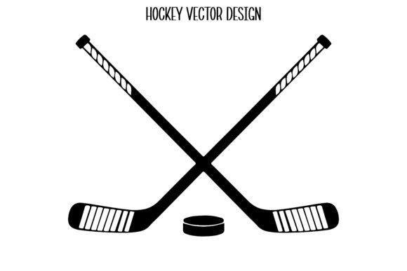 Hockey Stick & Puck Silhouette Graphic Illustrations By maream6446bd