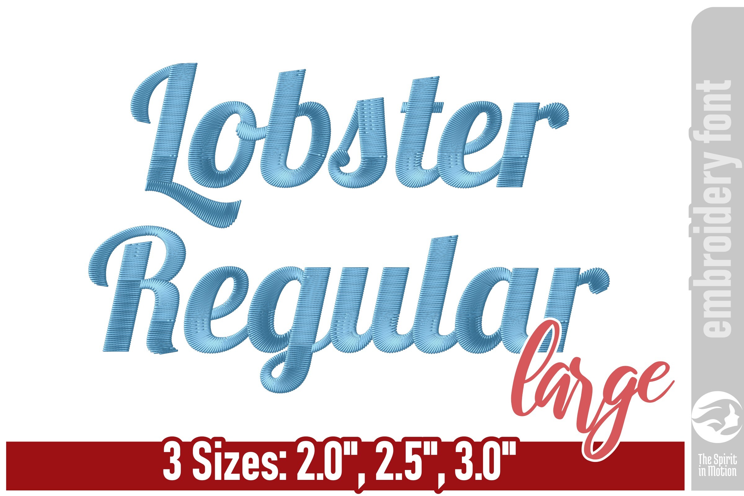 Lobster Regular Embroidery Font - Large