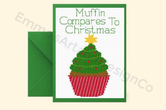 Muffin, Stitch Christmas Card