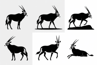 Oryx silhouettes in various poses