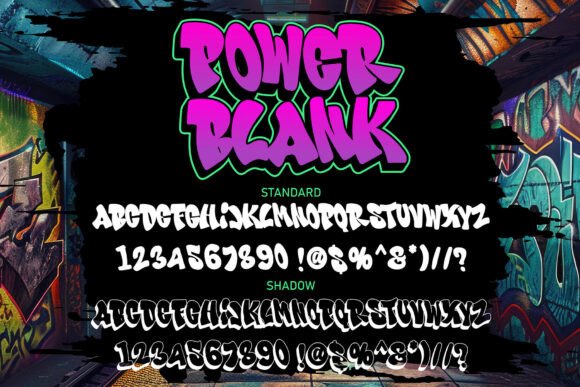 Power Blank Font PNG with transparent background - Preview 1