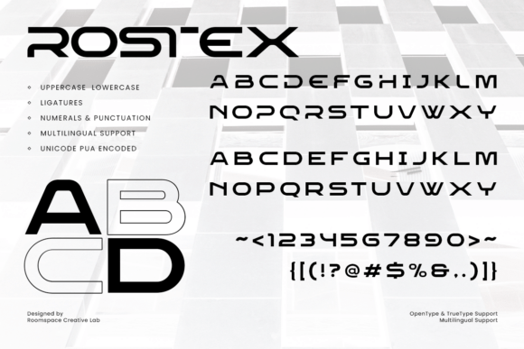 Rostex Regular Font PNG with transparent background - Preview 4
