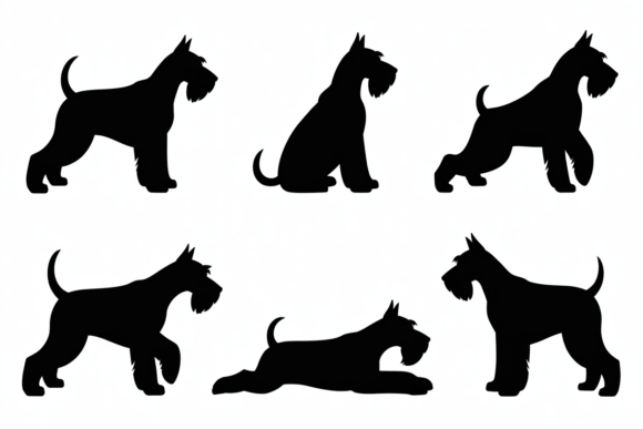 Schnauzer silhouette poses