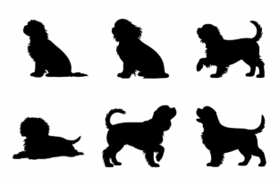 Silhouette cavalier king charles spaniel