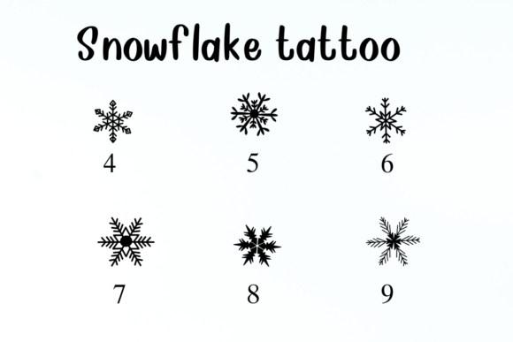 Snowflake Tattoo Font PNG with transparent background - Preview 3