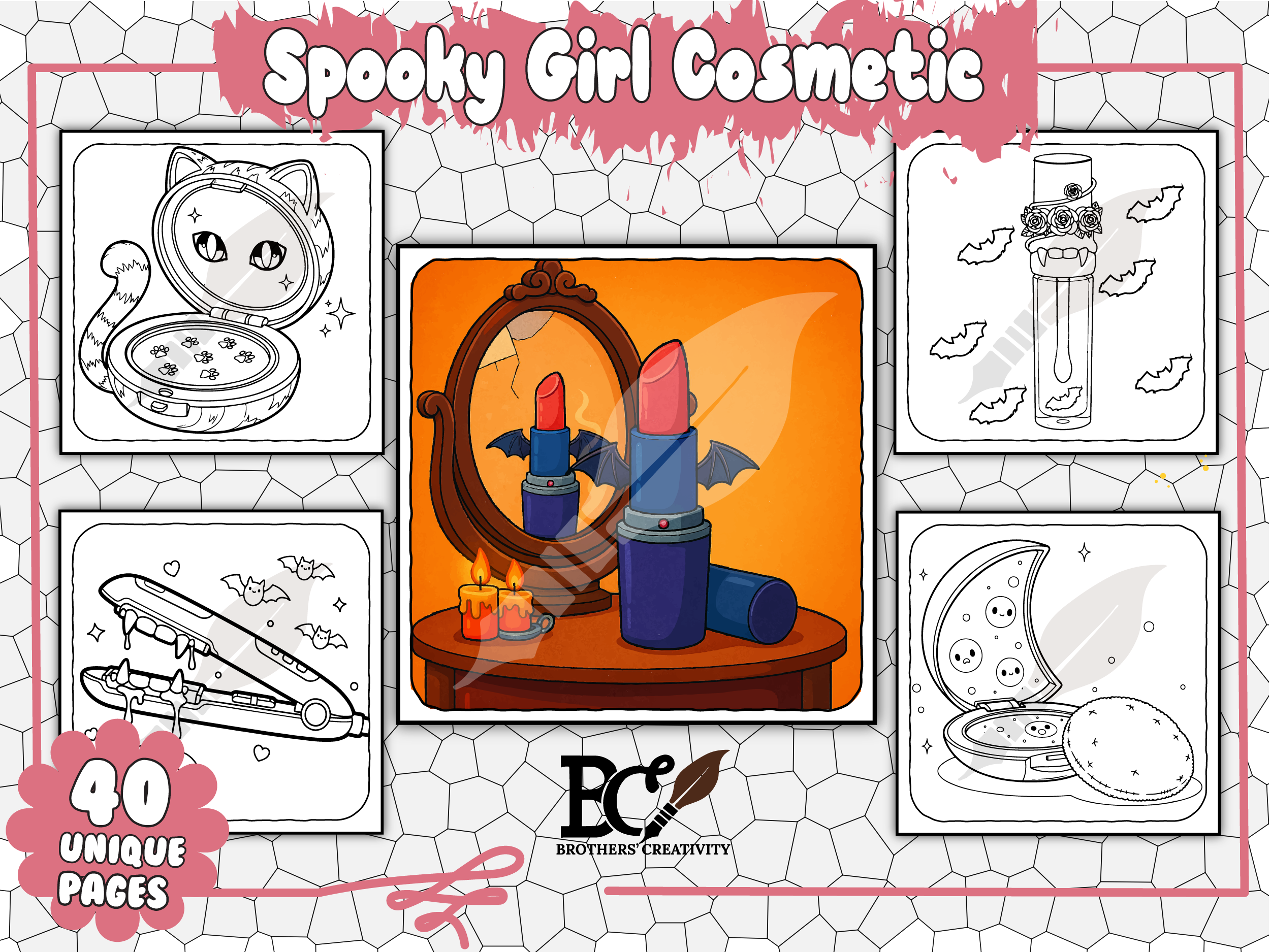 Spooky Girl Cosmetic Coloring Pages