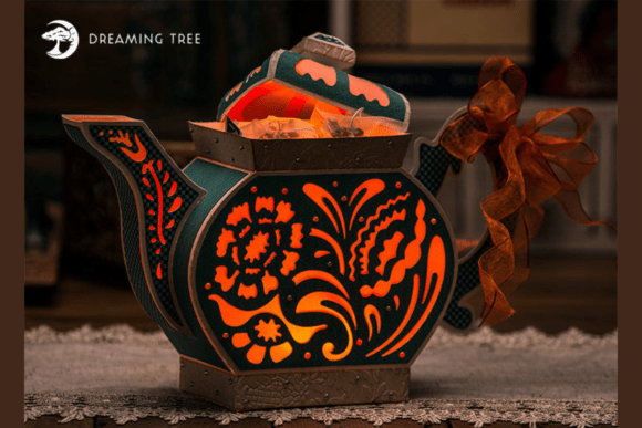Tea Pot Luminary Gift Box SVG — photo 2