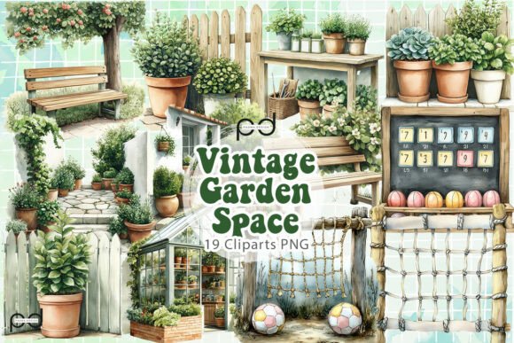 Vintage Garden Space Graphics