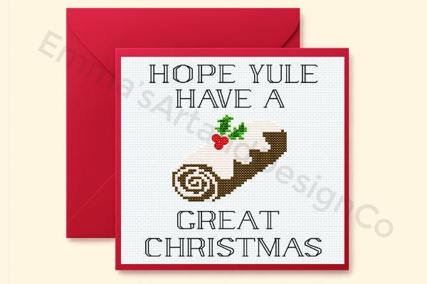 Yule Have a Great Christmas, Stitch Christmas Card