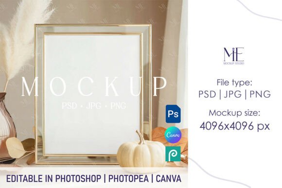 Autumn Frame Table Number Sign Canva Moc