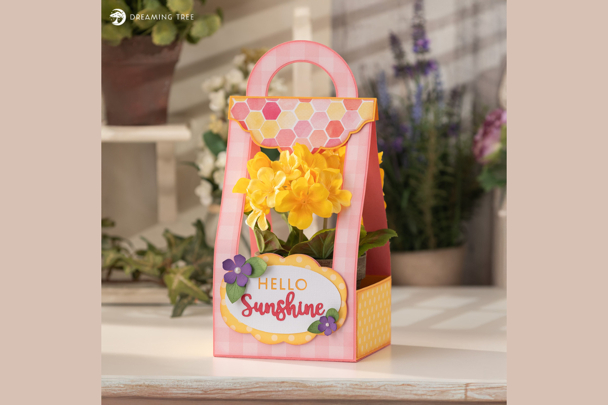 Bloomin Tote SVG Cricut paper plant holder Mother's Day gift