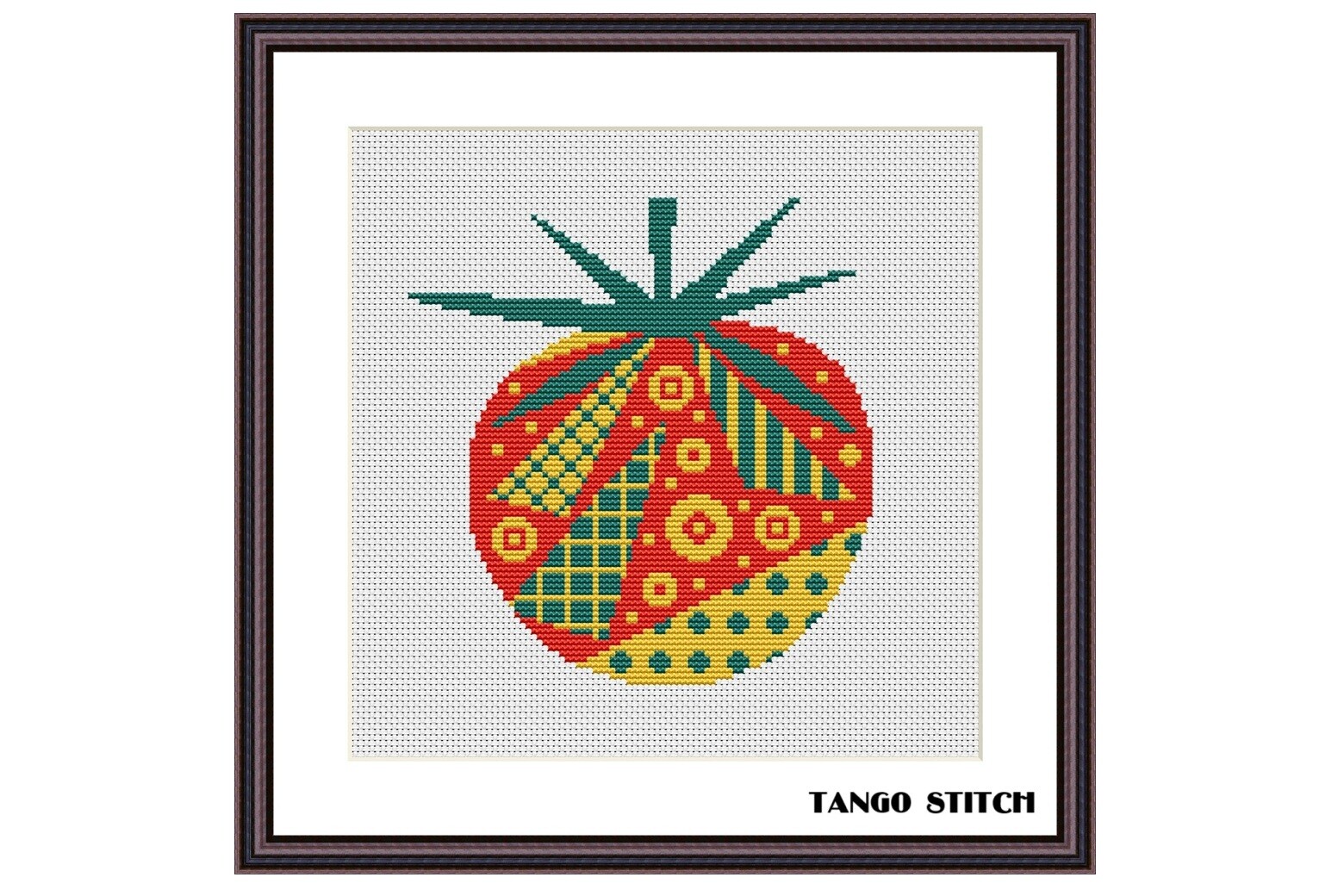 Geometric Tomato Cross Stitch Pattern