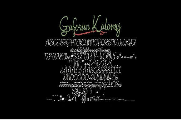 Guforun Kulomy Font PNG with transparent background - Preview 2