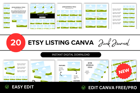 Junk Journal Etsy Listings Mockup