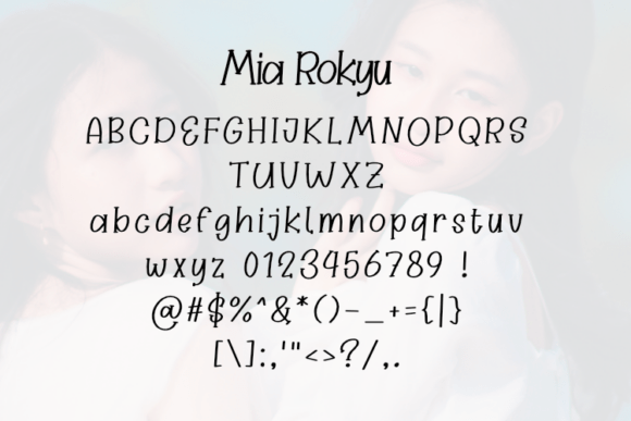 Mia Rokyu Font PNG with transparent background - Preview 1