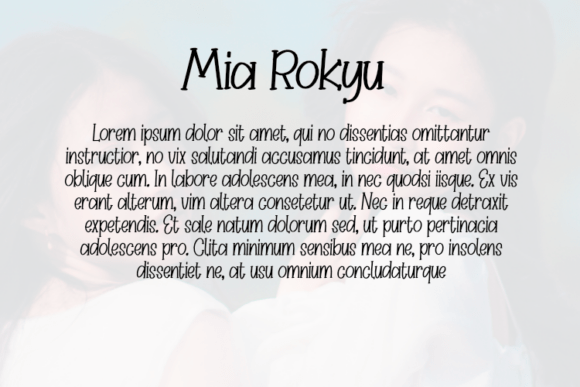 Mia Rokyu Font PNG with transparent background - Preview 2