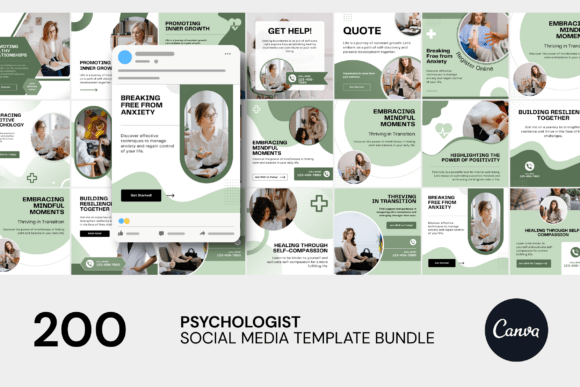 Psychology Social Media Canva Bundle