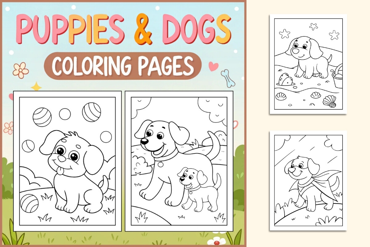 Puppies & Dogs Coloring Pages for Kids