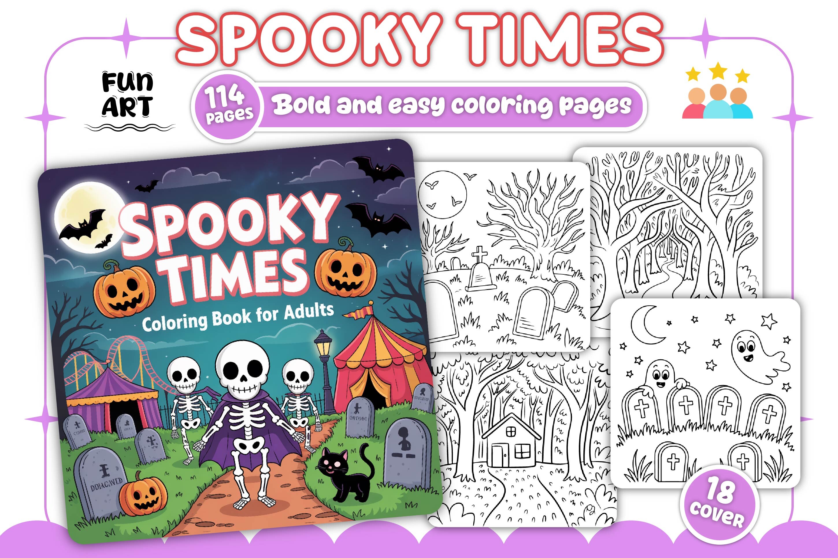 Spooky Times Coloring Book for Adults