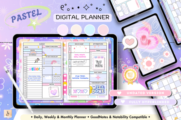 Starlight Purple Pastel Digital Planner