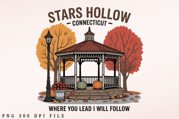 Stars Hollow Fall PNG Design