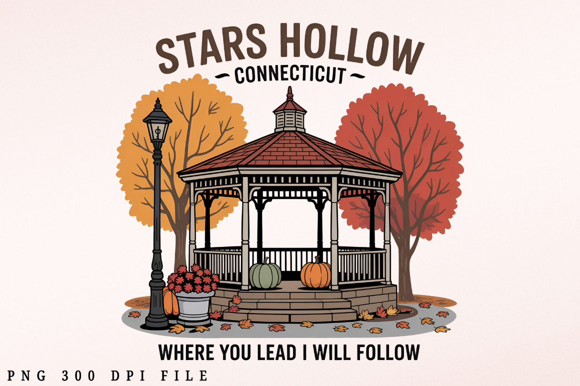 Stars Hollow Fall PNG Design