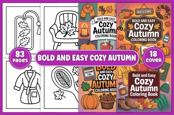 Bold and Easy Cozy Autumn Coloring Pages