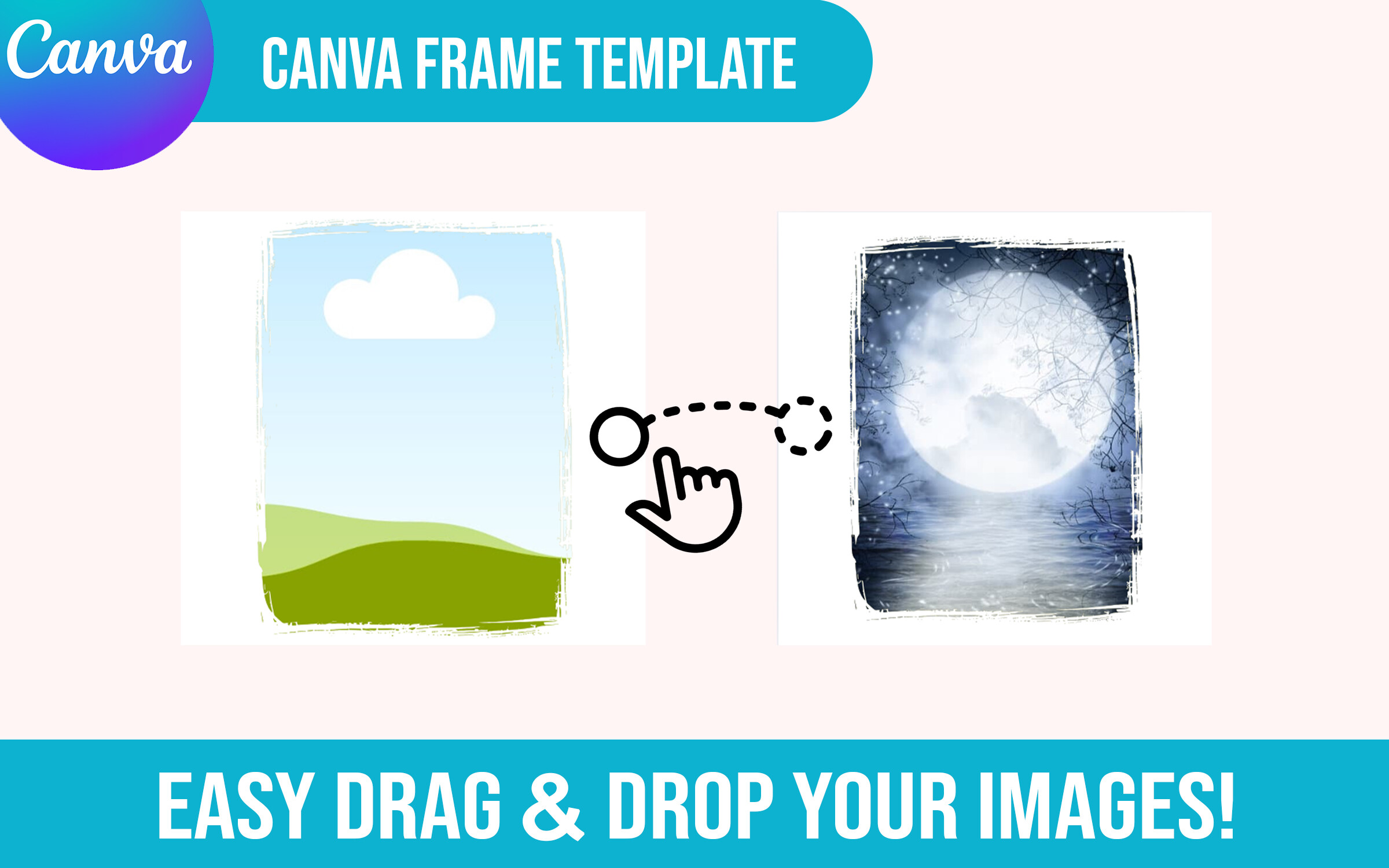 Brushstroke Canva Frame Custom Template