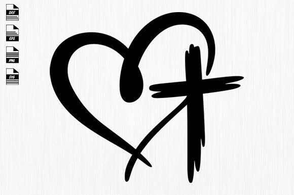 Christian Heart and Cross Svg,Heart