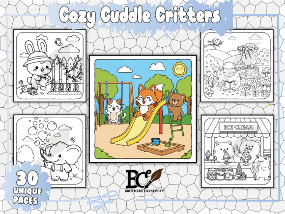 Cozy Cuddle Critters Coloring Pages