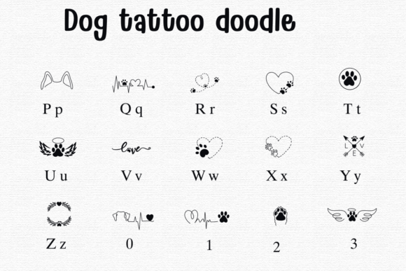 Dog Tattoo Doodle Font - Preview 2