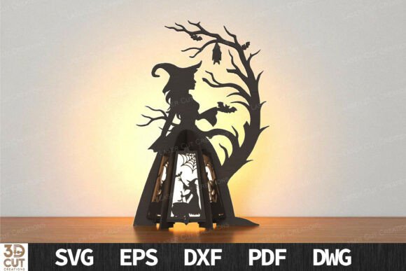 Enchanted Witch Lantern SVG laser cut