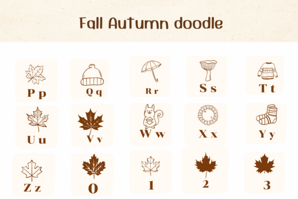 Fall Autumn Doodle Font - Preview 2