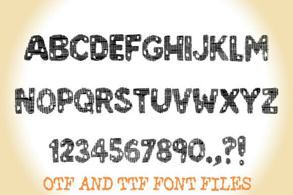 Frayed Threadbare Fabric Font PNG with transparent background - Preview 1