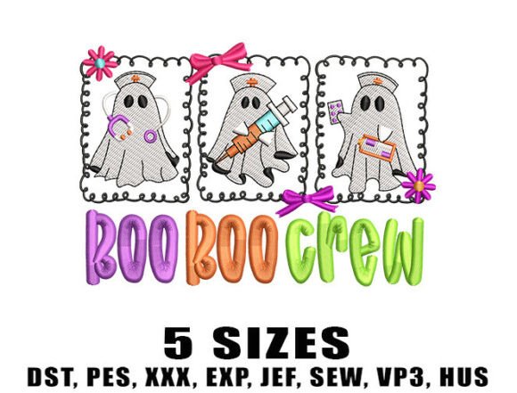 Halloween Nurse Ghost Embroidery Design Halloween Embroidery Design By Embroidery Hub