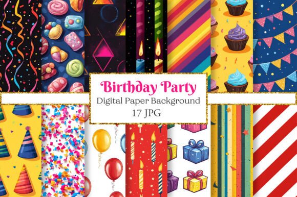 Happy Birthday Party Digital Paper