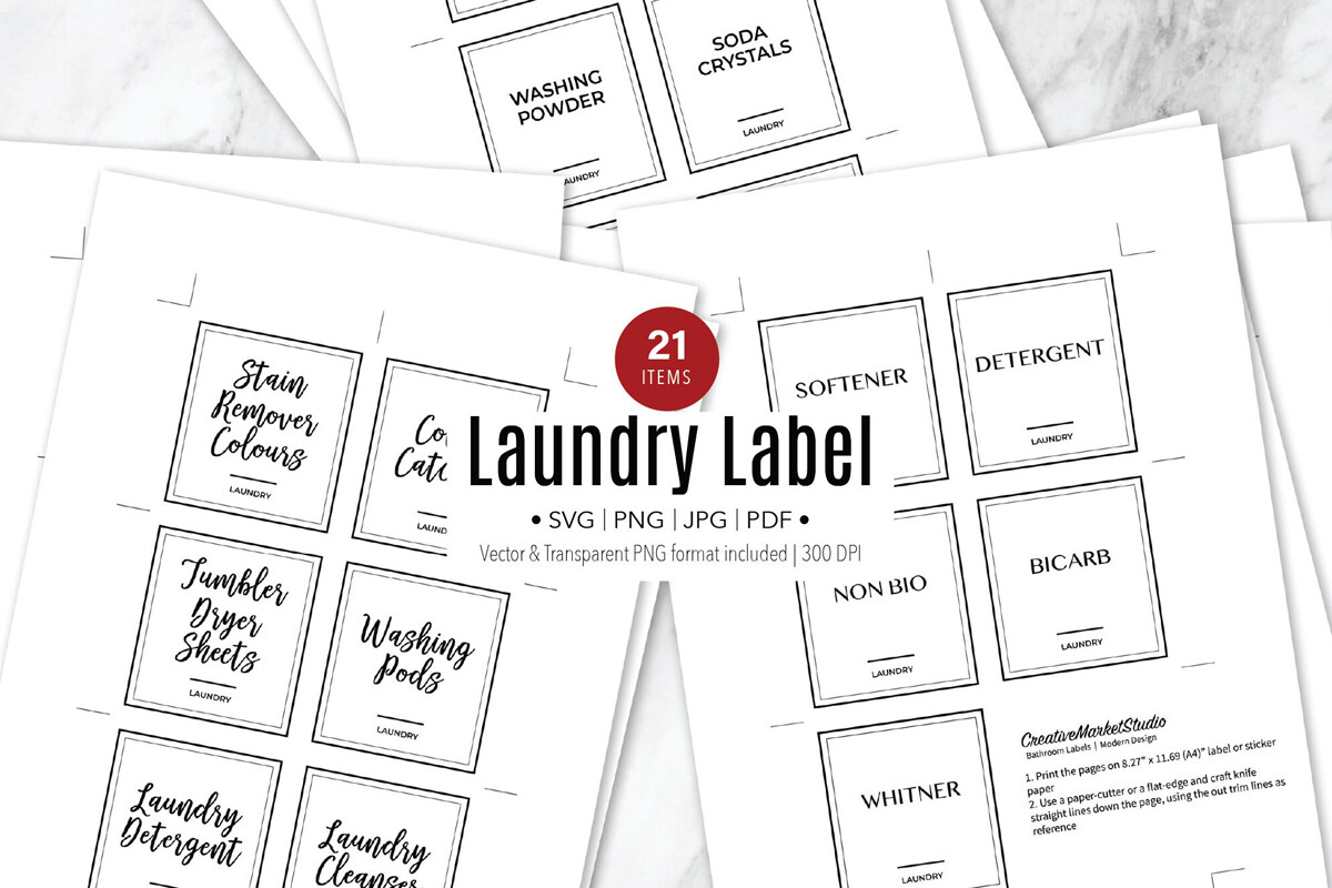 Empty Room Label Laundry Room Labels & Storage Stickers Graphic by AmanaStudio ...