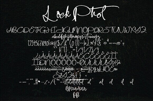 Lock Phot Font PNG with transparent background - Preview 1