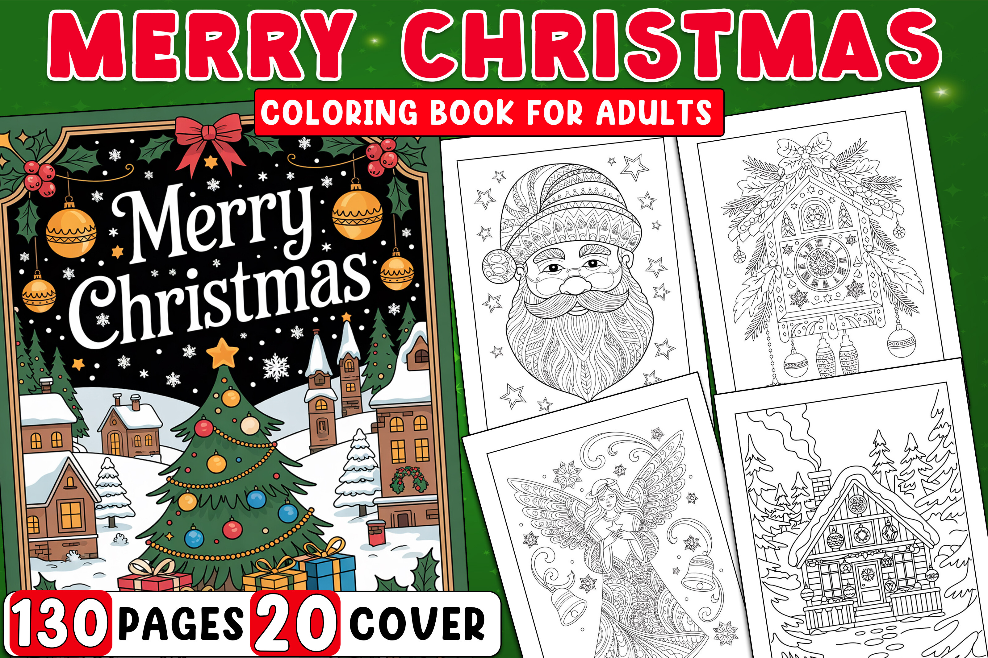 Merry Christmas Coloring Book for Adults