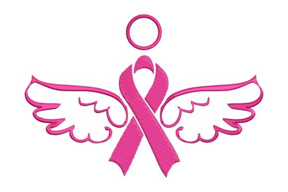 Pink Ribbon Angel Wings