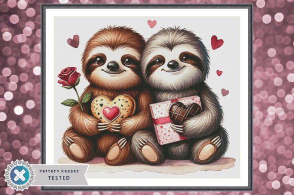Sloths Valentine Cross Stitch Chart PDF